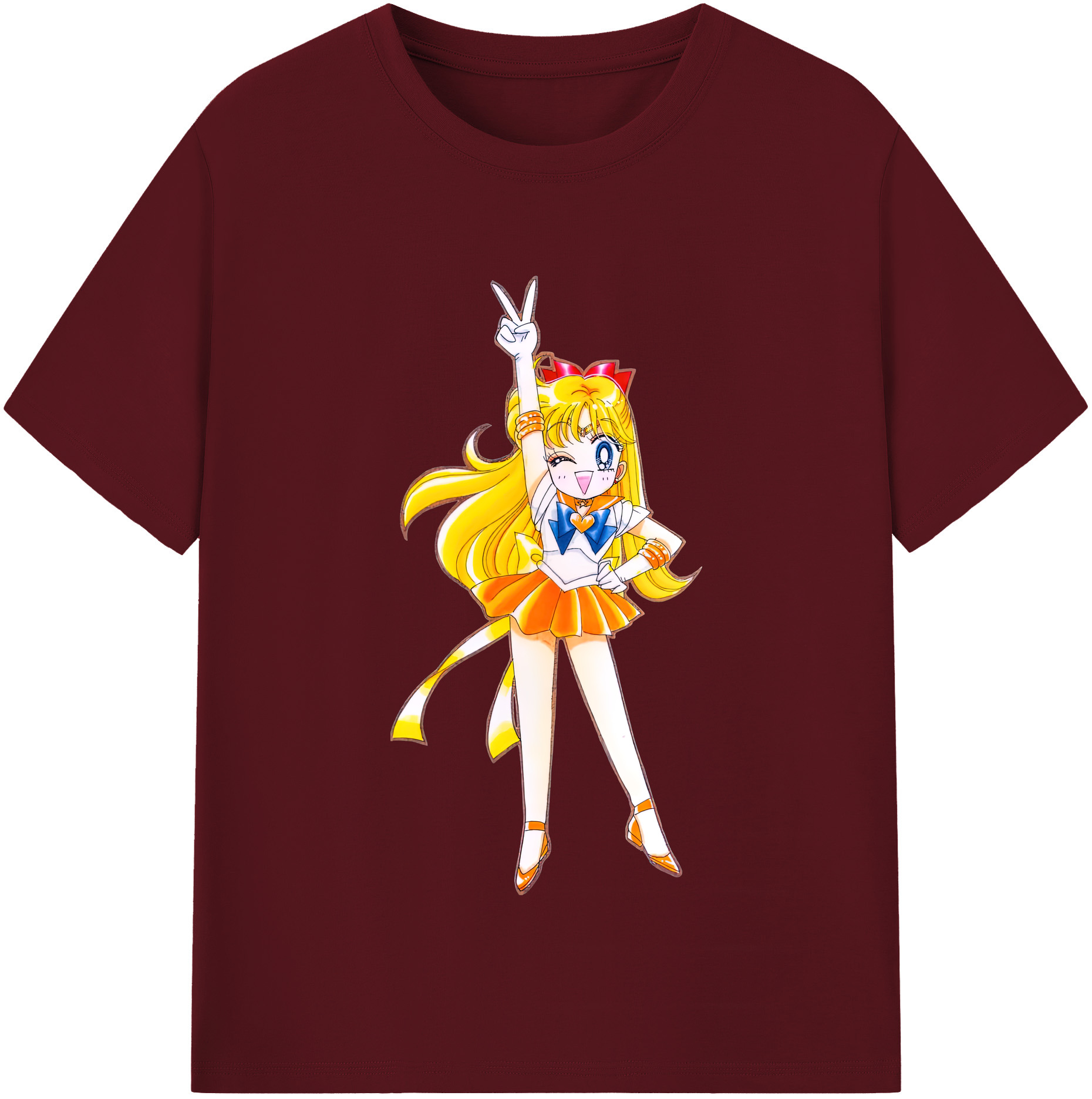（画像用） 美少女戦士セーラームーン 愛野 美奈子 あいの みなこ Sailor Moon Aino Minako 綿100％半袖Tシャツ（フロントプリント）